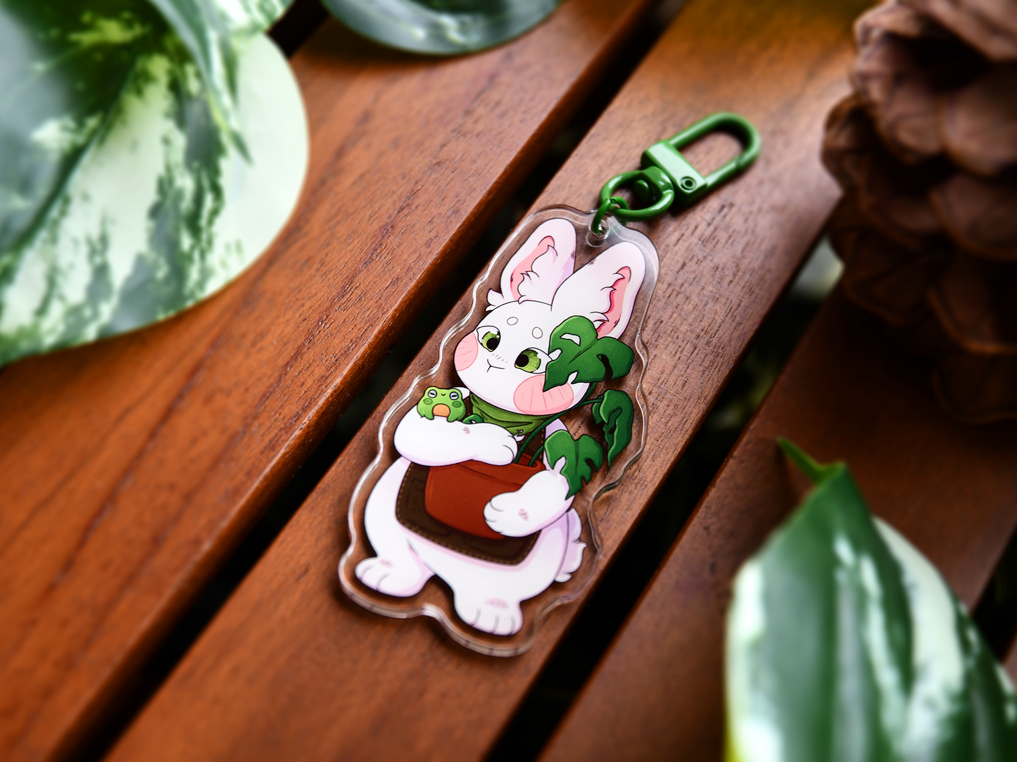 Gardener Bunny Acrylic Charm