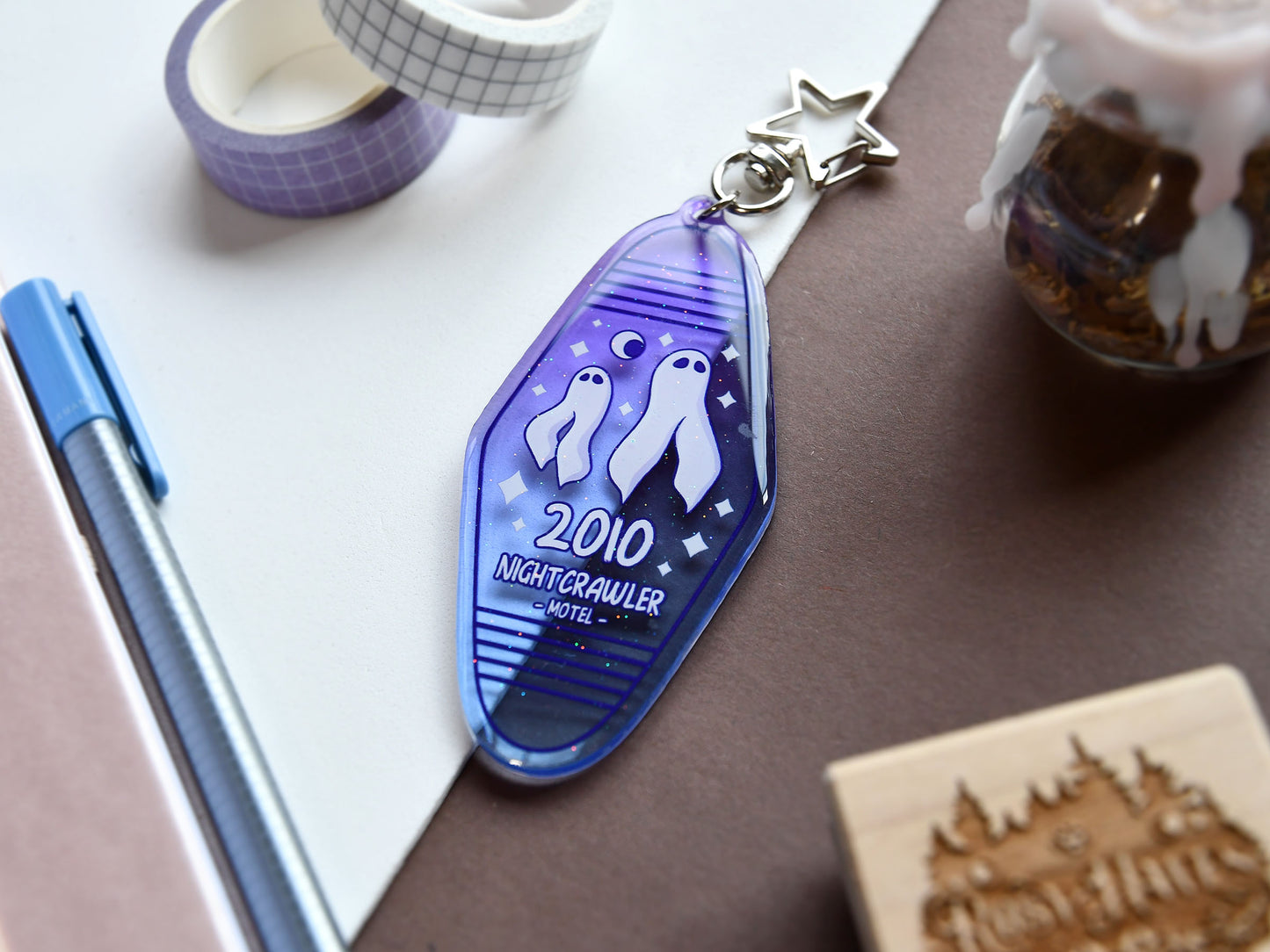 Cryptid Fresno Nightcrawler Semi-Transluscent Motel Keychain Acrylic Charm