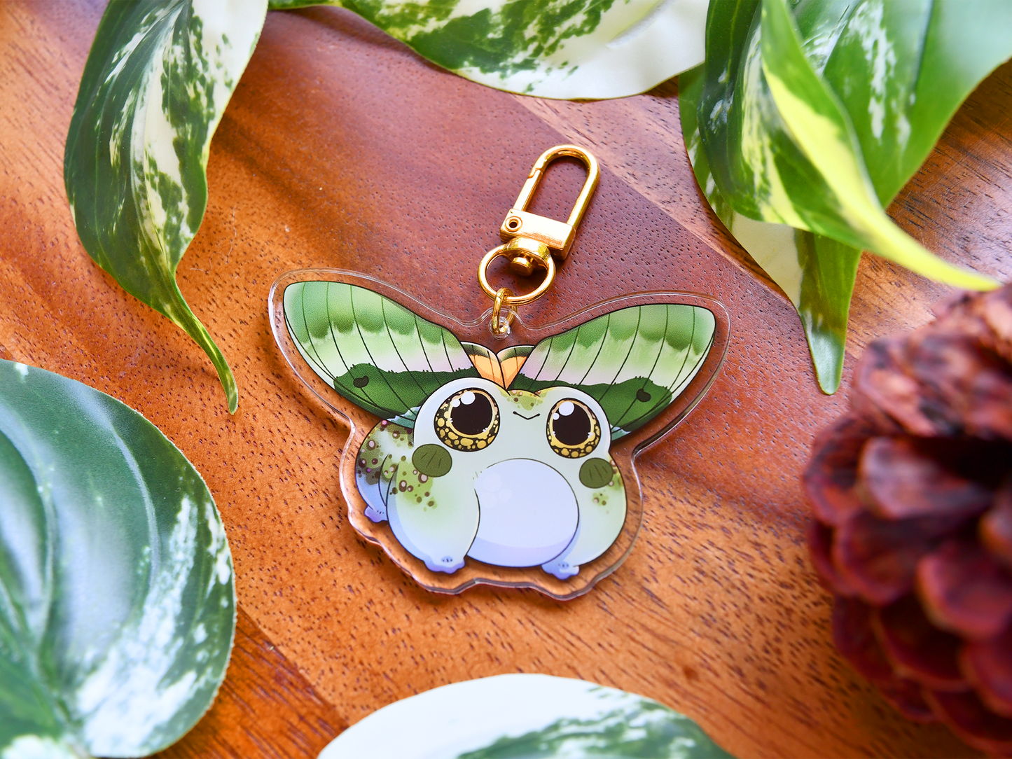 Frog Fairy Acrylic Charm | Great Basin Spadefoot Toad ◦ Clark's Sphinx Moth