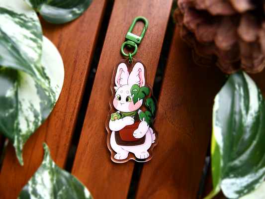 Gardener Bunny Acrylic Charm