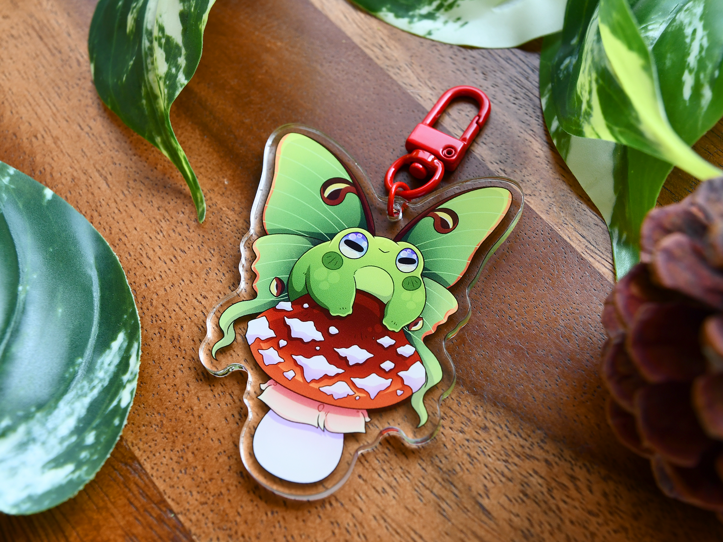 Frog Fairy Acrylic Charm | Green Tree Frog ◦ Luna Moth