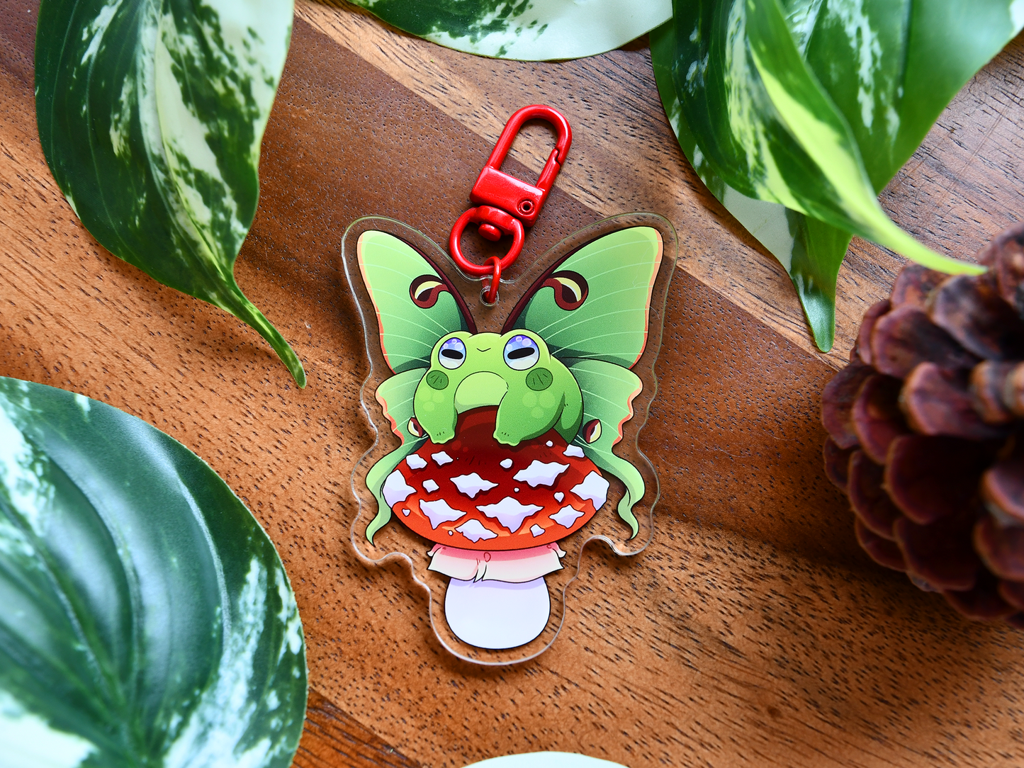 Frog Fairy Acrylic Charm | Green Tree Frog ◦ Luna Moth