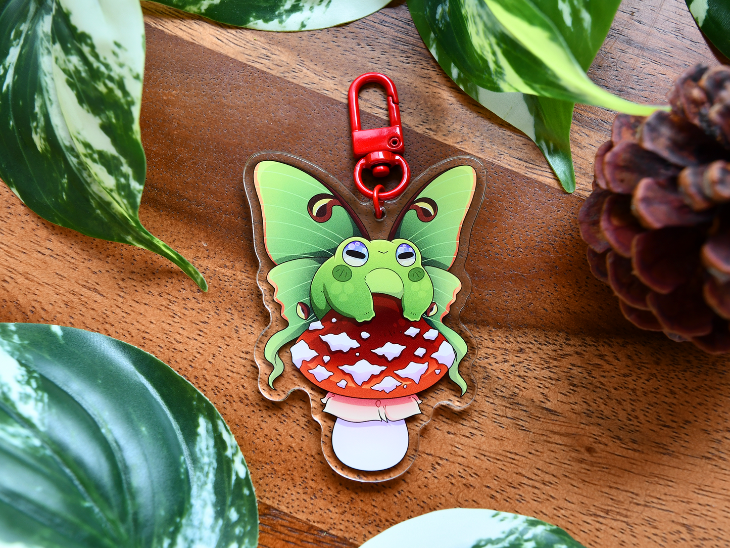 Frog Fairy Acrylic Charm | Green Tree Frog ◦ Luna Moth