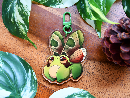 Frog Fairy Acrylic Charm | Pacific Tree Frog ◦ Pacific Green Sphinx Moth