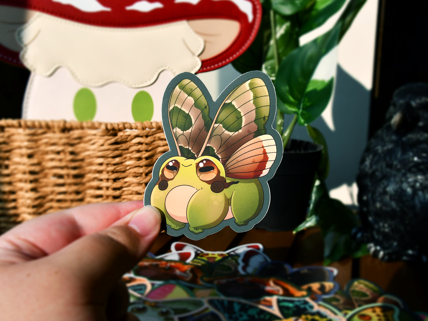 Frog Fairy Sticker | Pacific Tree Frog ◦ Pacific Green Sphinx Moth