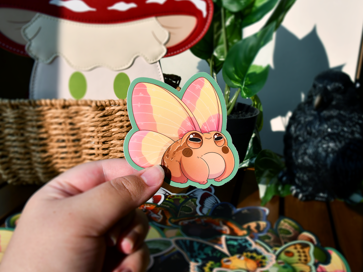 Frog Fairy Sticker | Spring Peeper Frog ◦ Rosy Maple Moth