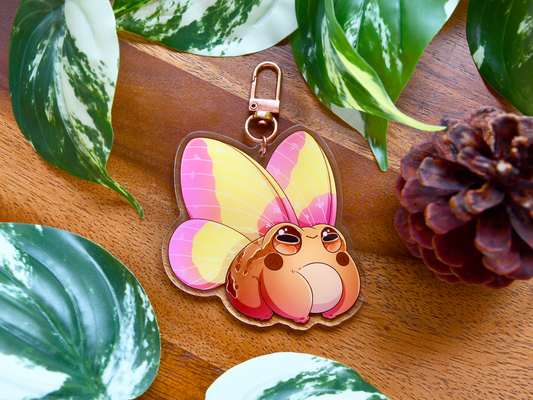 Frog Fairy Acrylic Charm | Spring Peeper Frog ◦ Rosy Maple Moth