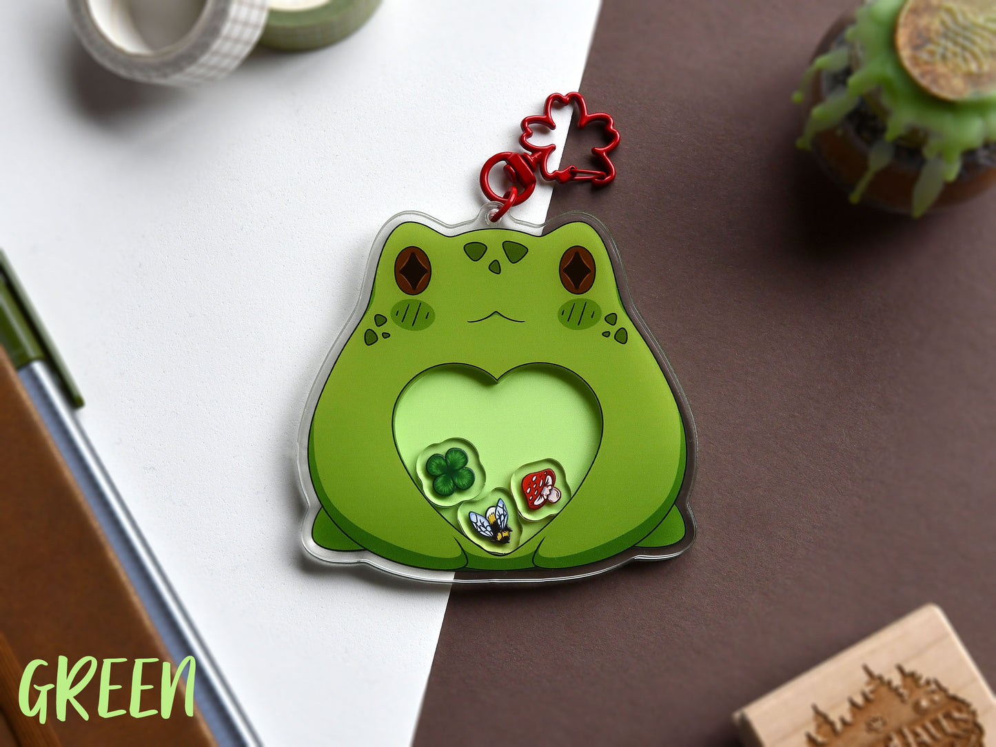 Frog Shaker Acrylic Charm