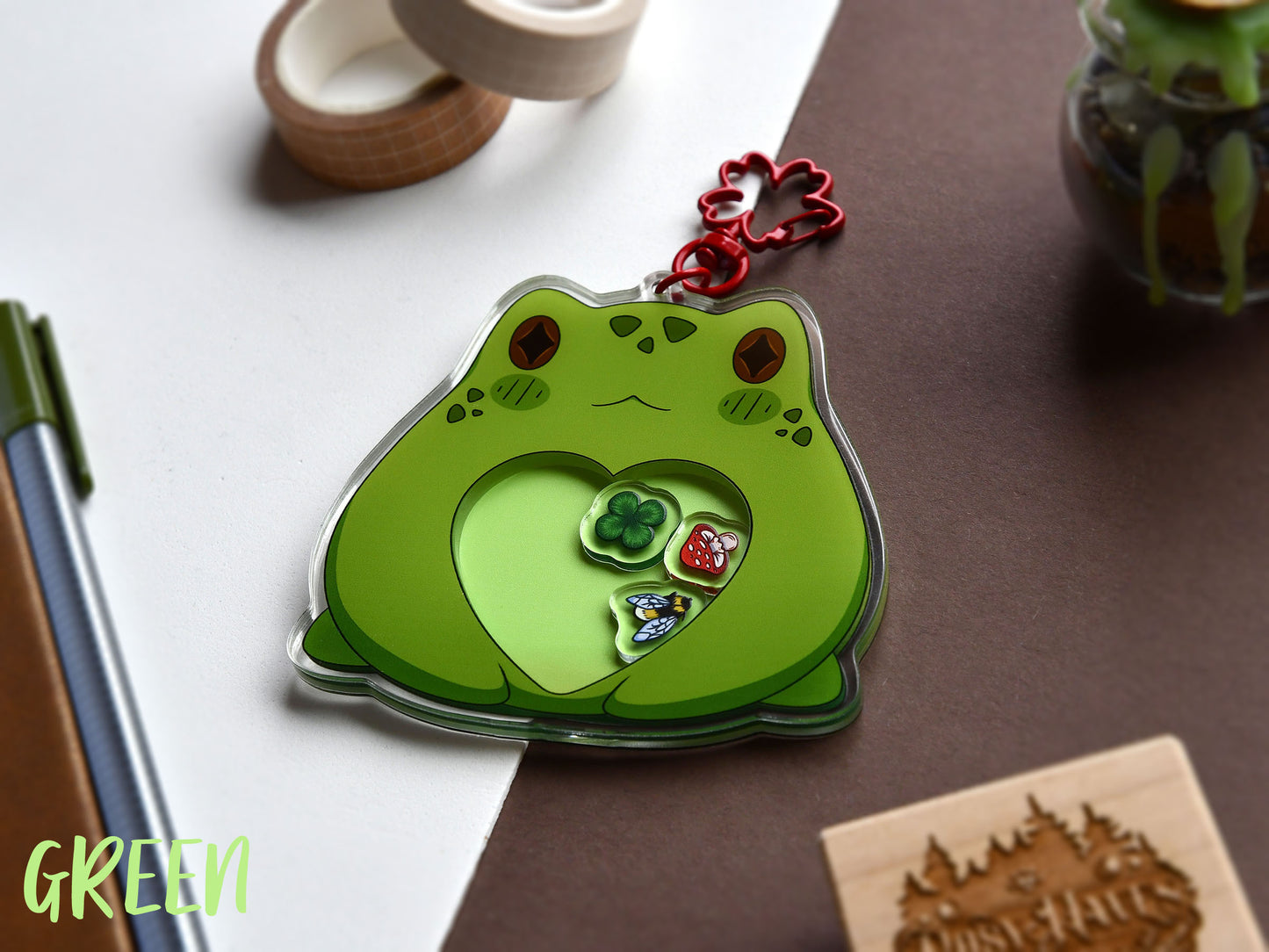 Frog Shaker Acrylic Charm