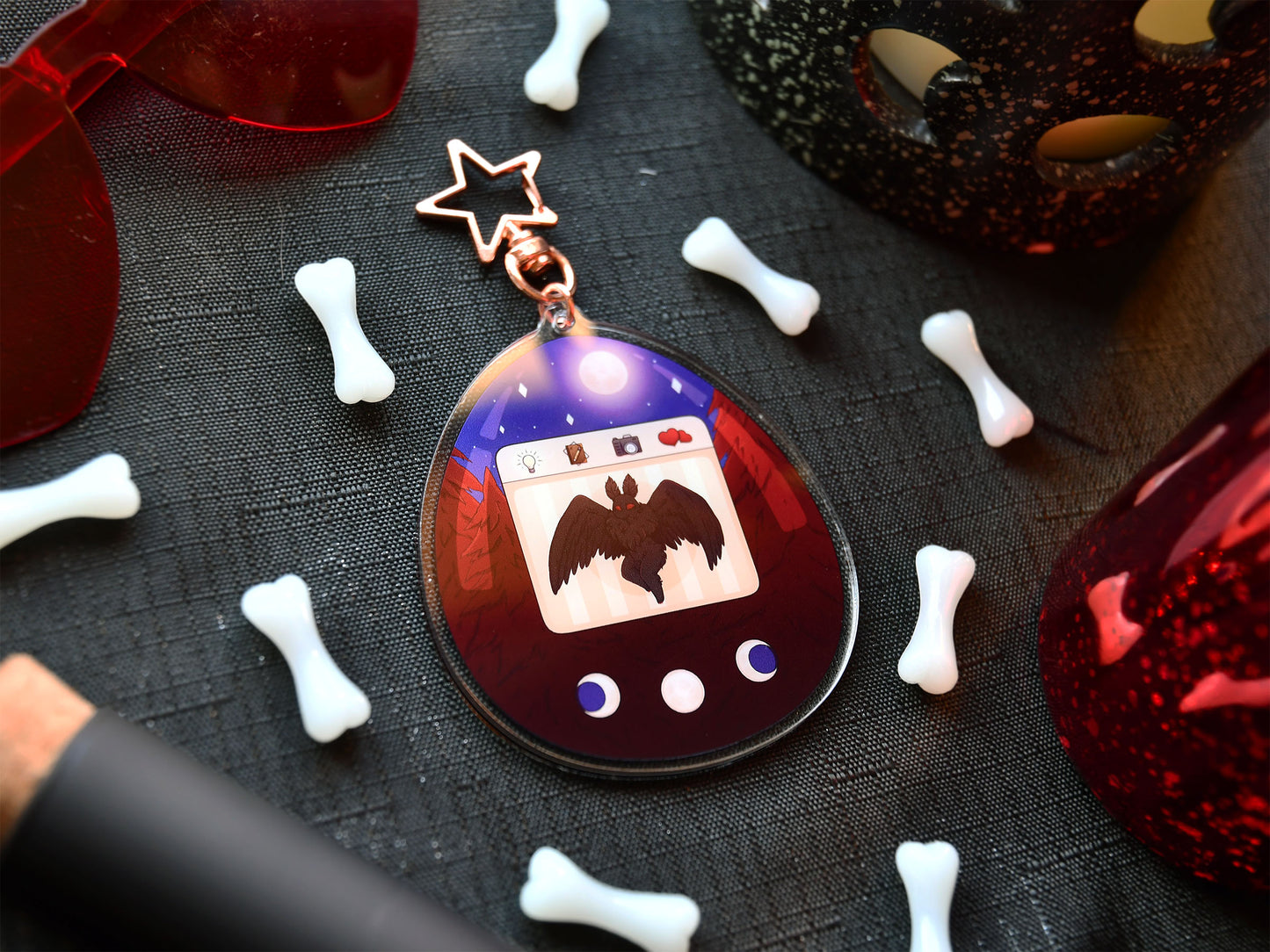 Cryptid Mothman Virtual Pet Acrylic Charm