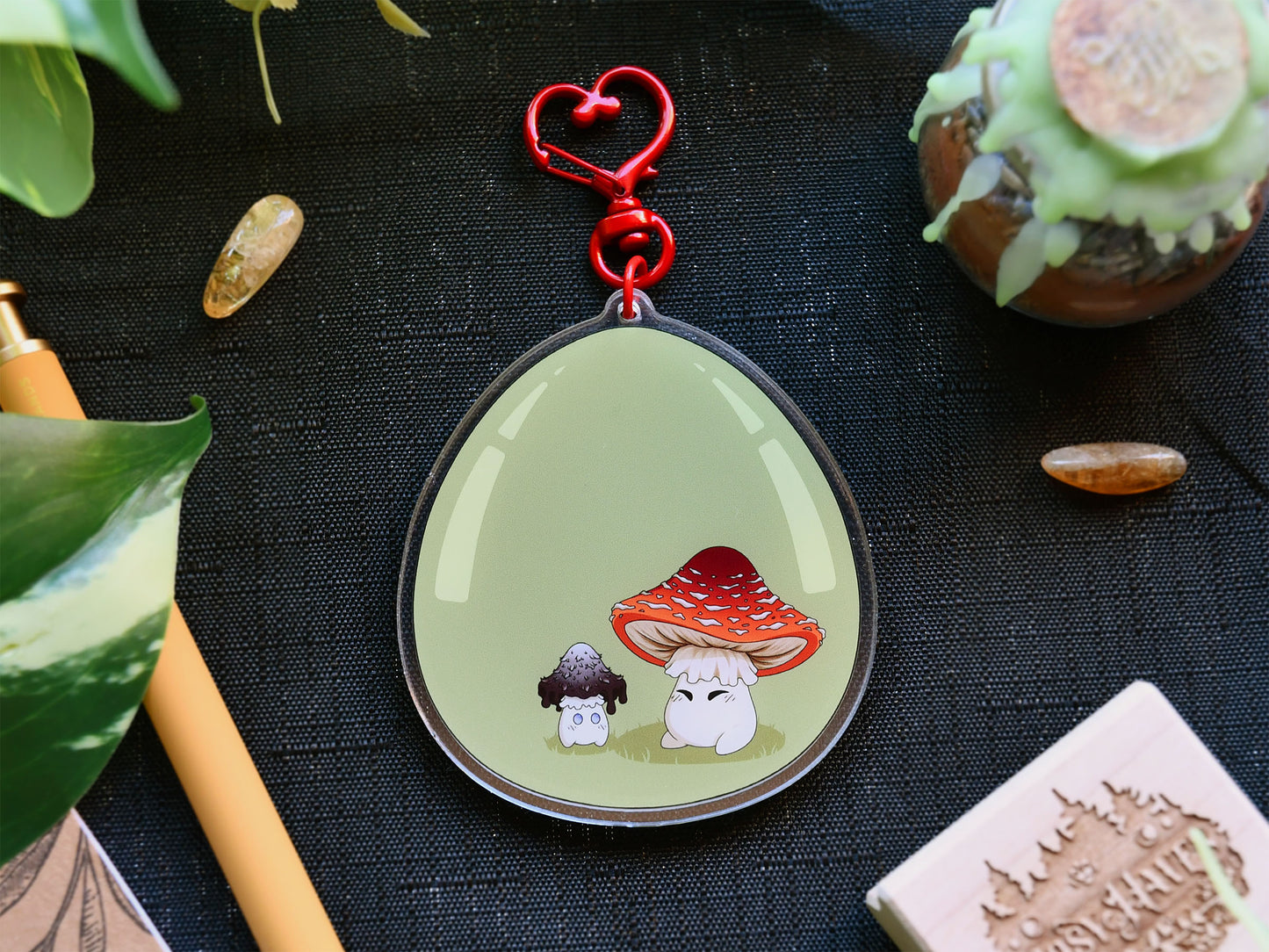 Mushroom Virtual Pet Shaker Acrylic Charm