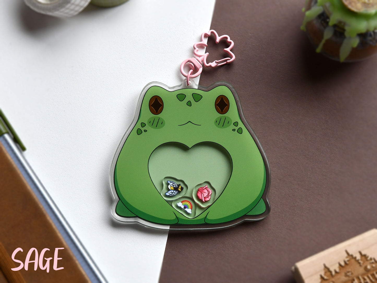 Frog Shaker Acrylic Charm