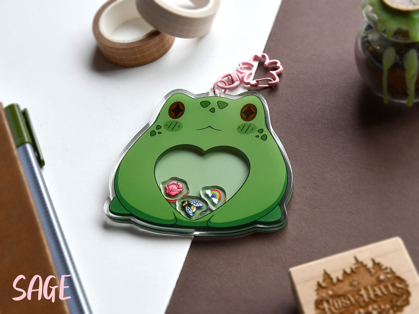 Frog Shaker Acrylic Charm